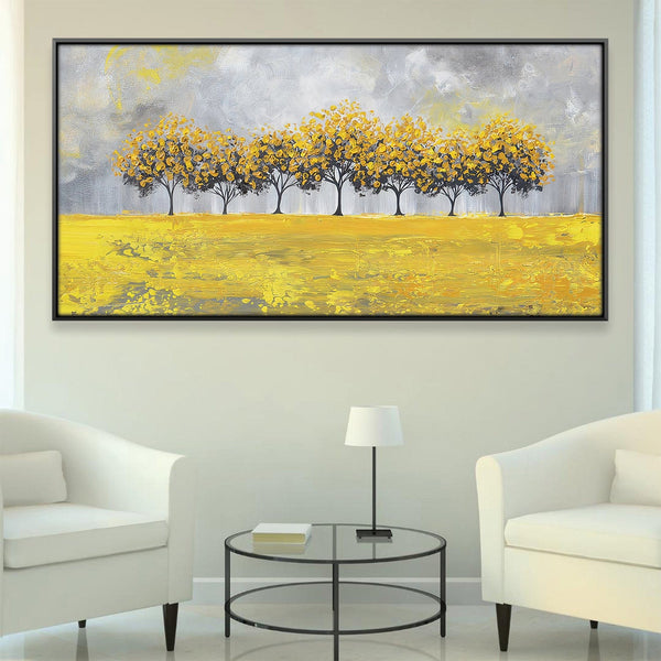 Yellow Grove Canvas Art Clock Canvas