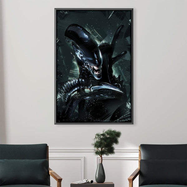 Alien Canvas Art 30 x 45cm / Unframed Canvas Print Clock Canvas