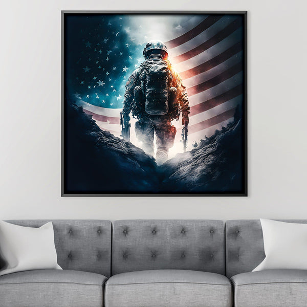 American Solider Canvas Art Clock Canvas