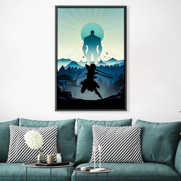 AOT Blue Canvas Art 30 x 45cm / Unframed Canvas Print Clock Canvas