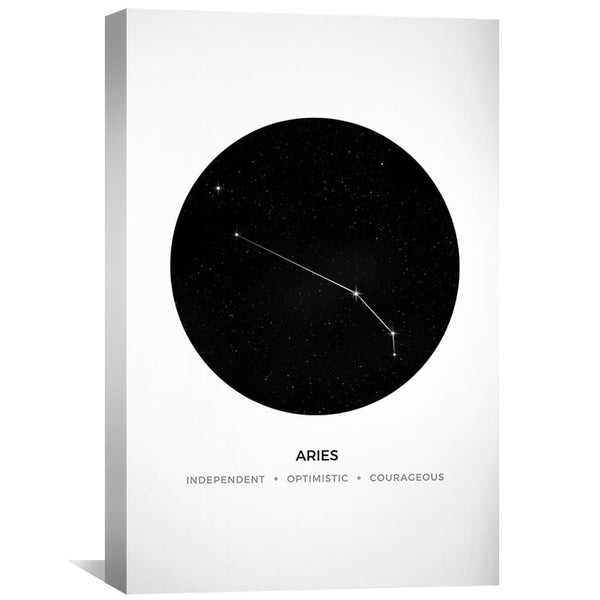 Aries Traits Canvas Art 40 x 60cm / Unframed Canvas Print Clock Canvas