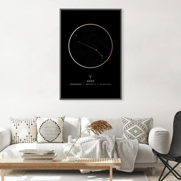 Aries Traits Gold Canvas Art Clock Canvas