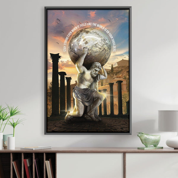 Atlas Strength - Quote Canvas Art Clock Canvas