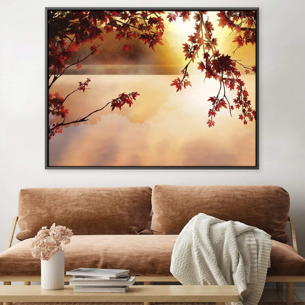 Autumn Lake Canvas Art Clock Canvas