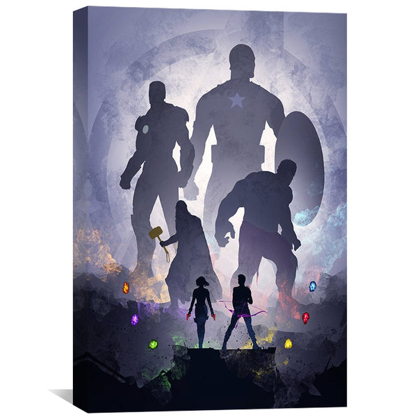 Avengers Silhouette Canvas Art Clock Canvas