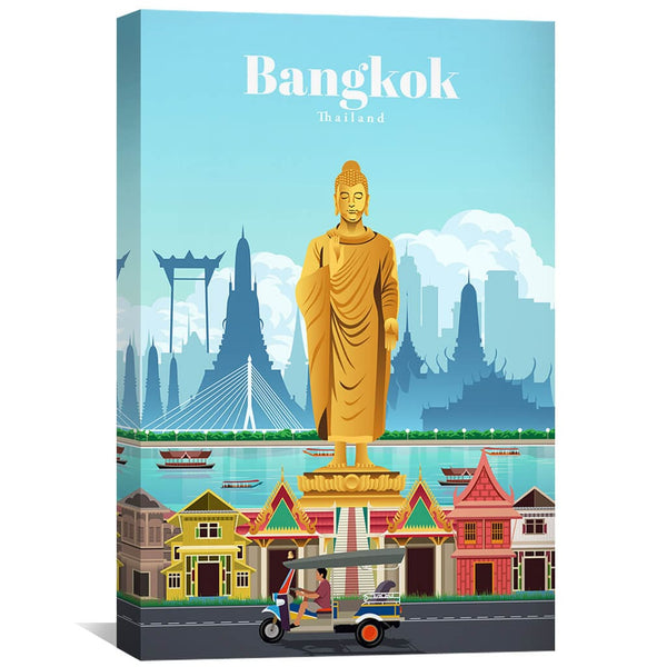 Bangkok Canvas - Studio 324 Art 30 x 45cm / Unframed Canvas Print Clock Canvas