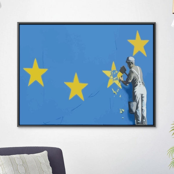 Banksy Brexit Star Dover Canvas Art Clock Canvas