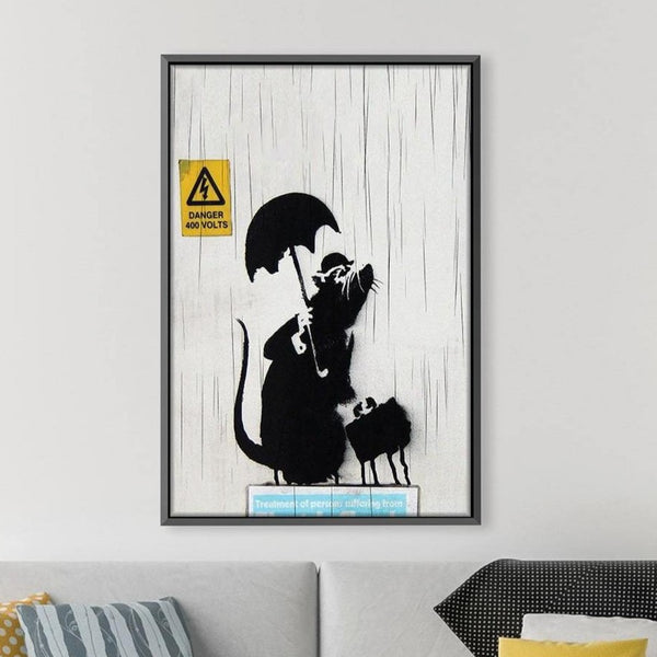 Banksy English Rat Canvas Art Clock Canvas