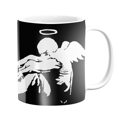 Banksy Fallen Angel Mug Mug White Clock Canvas