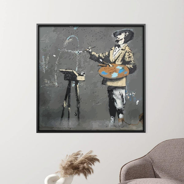 Banksy French Painter Canvas Art Clock Canvas