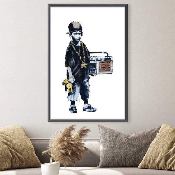 Banksy Gangster Boy Canvas Art Clock Canvas