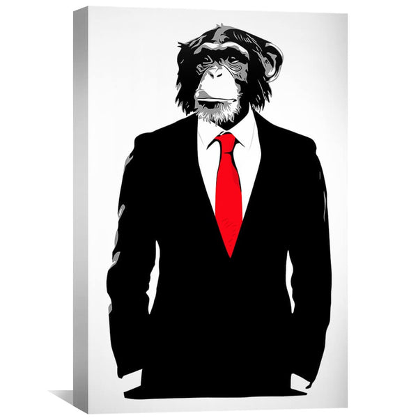 Banksy Monkey Suit Canvas Art Clock Canvas