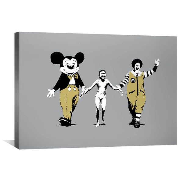 Banksy Napalm Canvas Art 45 x 30cm / Unframed Canvas Print Clock Canvas