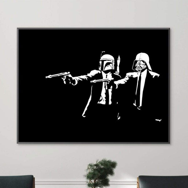 Banksy Pulp Fiction Star Wars Canvas Art Clock Canvas