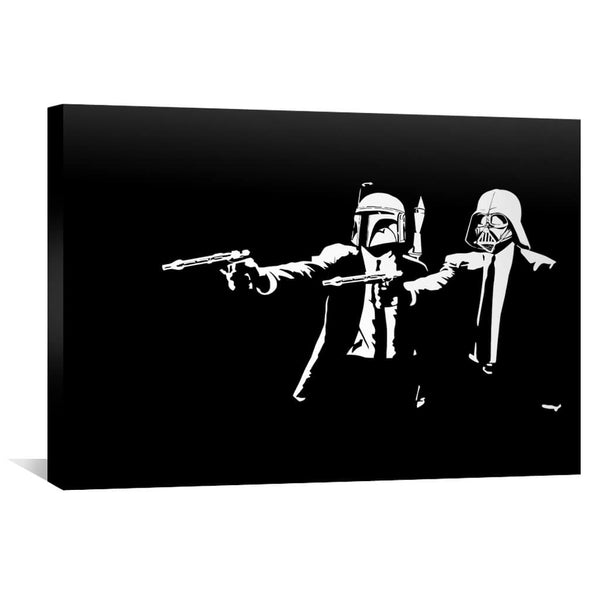 Banksy Pulp Fiction Star Wars Canvas Art Clock Canvas