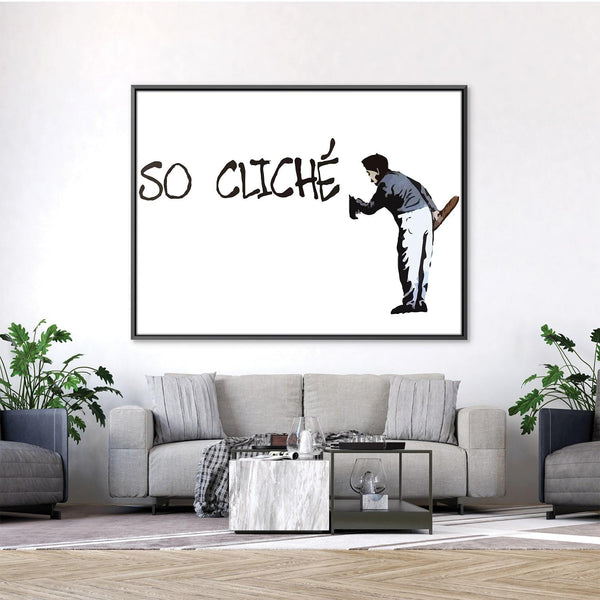 Banksy So Cliche Canvas Art Clock Canvas