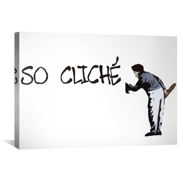 Banksy So Cliche Canvas Art Clock Canvas