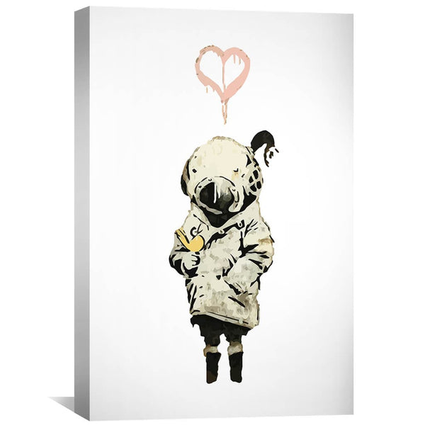 Banksy Space Girl And Bird Canvas Art Clock Canvas