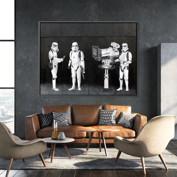 Banksy Stormtroopers Filming Oscars Canvas Art Clock Canvas