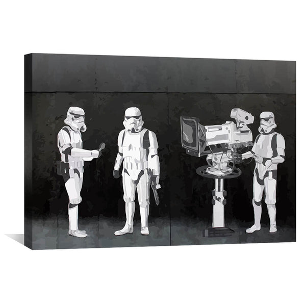 Banksy Stormtroopers Filming Oscars Canvas Art Clock Canvas