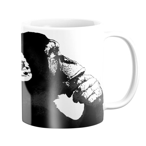 Banksy The Thinker Monkey Mug Mug White Clock Canvas