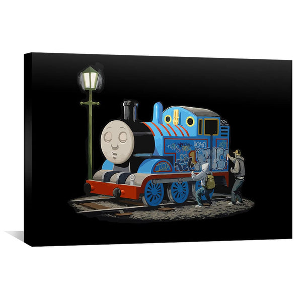 Banksy Thomas the Tank Engine Canvas Art Clock Canvas