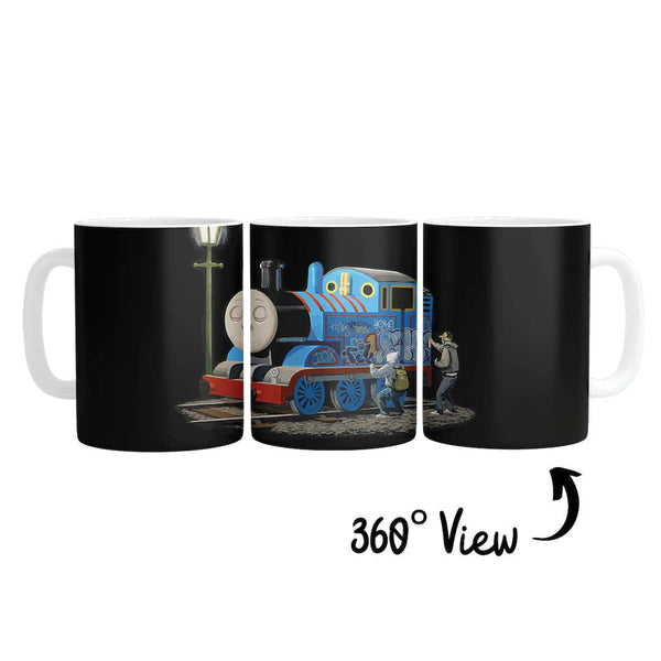 Banksy Thomas the Tank Engine Mug Mug White Clock Canvas