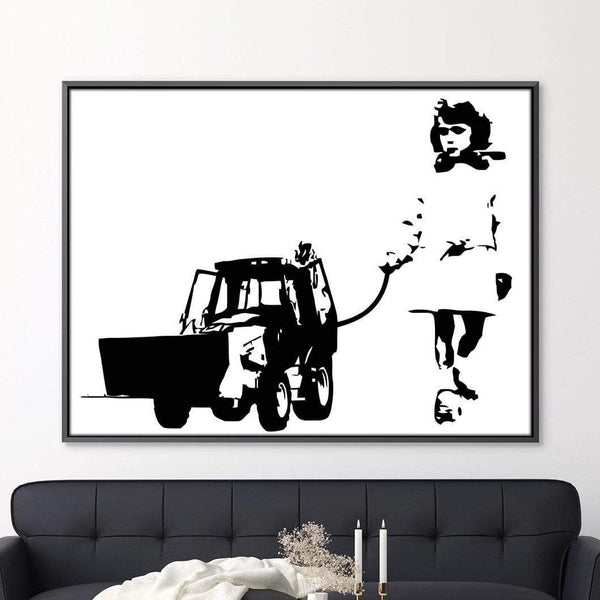 Banksy Walking The Cat Canvas Art Clock Canvas