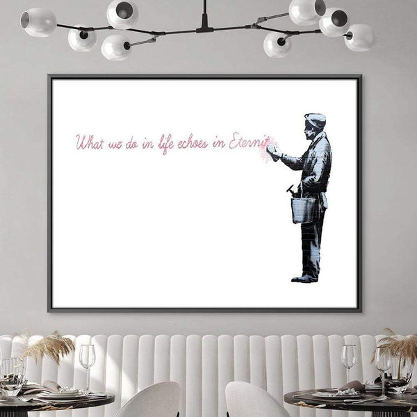 Banksy What We do In Life Canvas Art Clock Canvas