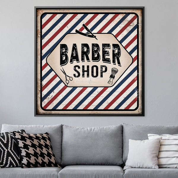 Barber Shop Canvas Art Clock Canvas