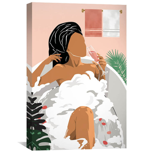 Bathe and Relax Canvas Art 30 x 45cm / Unframed Canvas Print Clock Canvas