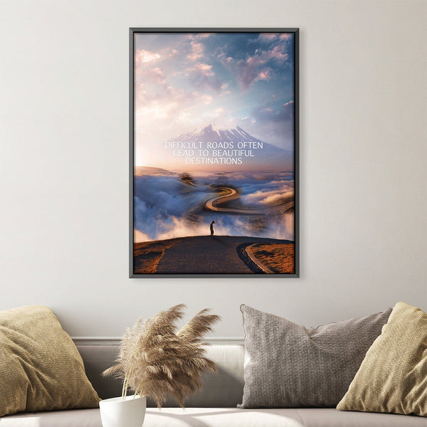 Beautiful Destinations - Mountain Canvas Art Clock Canvas