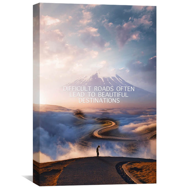 Beautiful Destinations - Mountain Canvas Art 30 x 45cm / Standard Gallery Wrap Clock Canvas