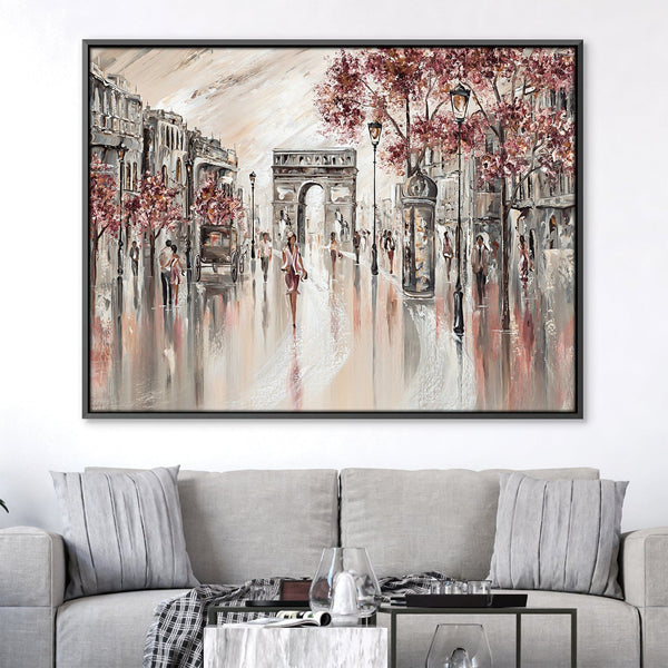 Beautiful Paris Canvas Art 45 x 30cm / Unframed Canvas Print Clock Canvas