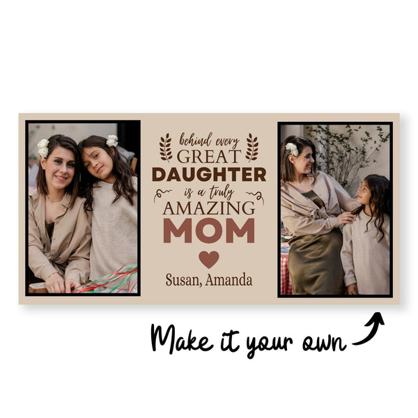 Behind Every Mom Canvas Art Clock Canvas