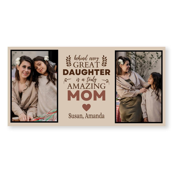 Behind Every Mom Canvas Art Clock Canvas