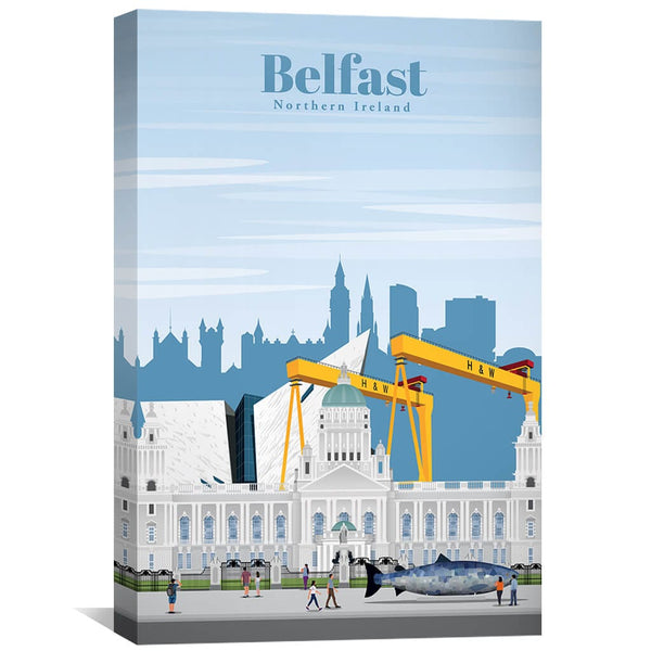 Belfast Canvas - Studio 324 Art 30 x 45cm / Unframed Canvas Print Clock Canvas