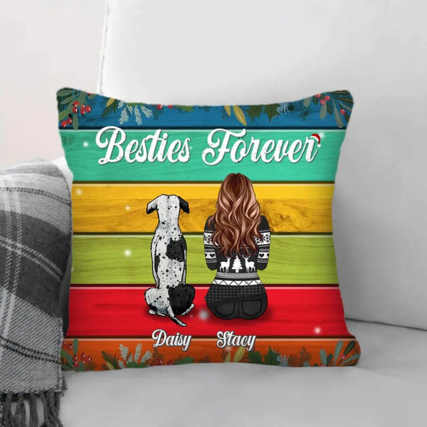 Besties Forever Pet Cushion Customizer Square Cushion / Polyester Linen / 45 x 45cm Clock Canvas