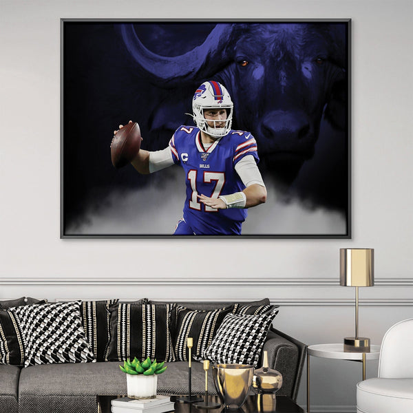 Bills QB Canvas Art Clock Canvas