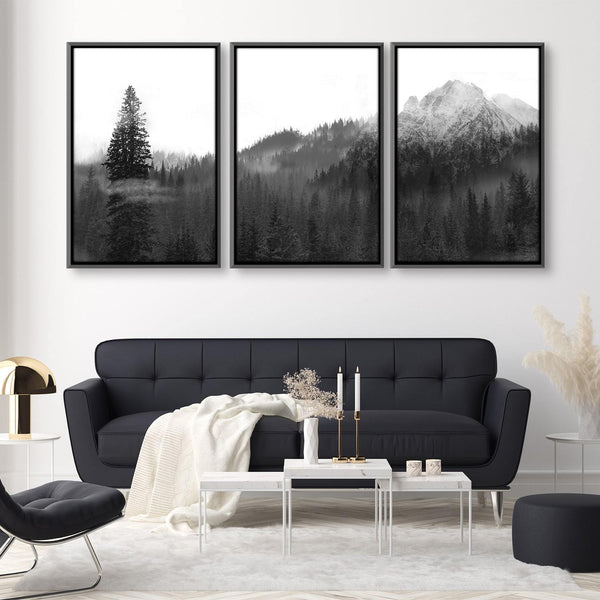 Black and White Nature Canvas Art Clock Canvas