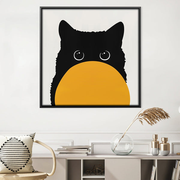 Black Cat 1 Canvas Art 30 x 30cm / Unframed Canvas Print Clock Canvas