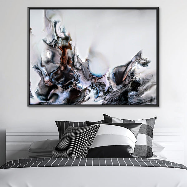 Black Flames Canvas Art 45 x 30cm / Unframed Canvas Print Clock Canvas