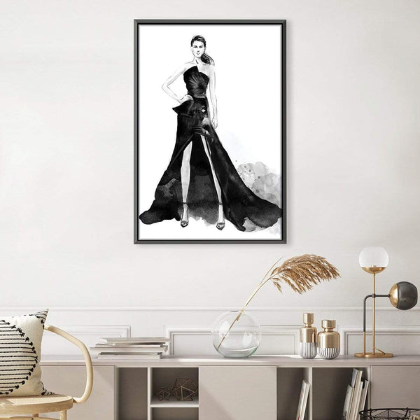 Black Gown Canvas Art Clock Canvas