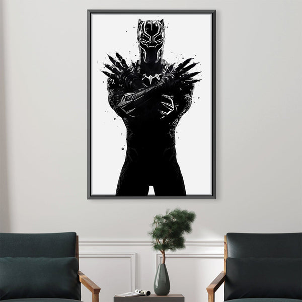 Black Panther Canvas Art Clock Canvas