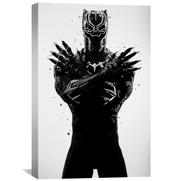 Black Panther Canvas Art Clock Canvas