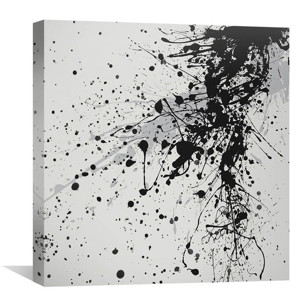 Black Splatter Canvas Art Clock Canvas