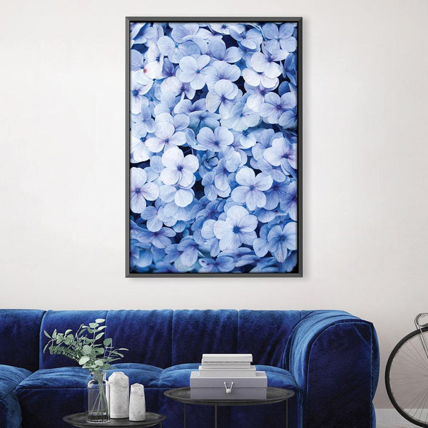 Blue Flowers Canvas Art Clock Canvas