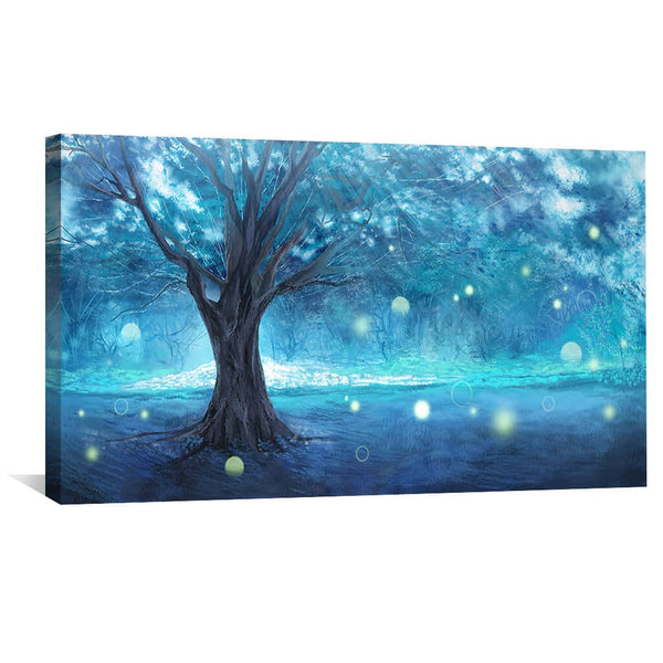 Blue Forest Canvas Art Clock Canvas