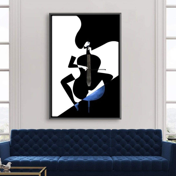 Blue Musician Canvas Art Clock Canvas