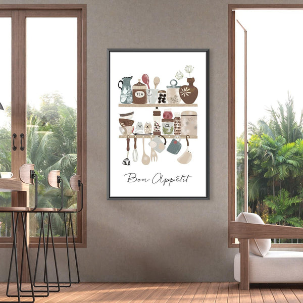 Bon Appetit Kitchen Canvas Art Clock Canvas